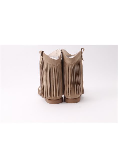 Sandali con frange FLORENS | F178216J VELOUR NUDO